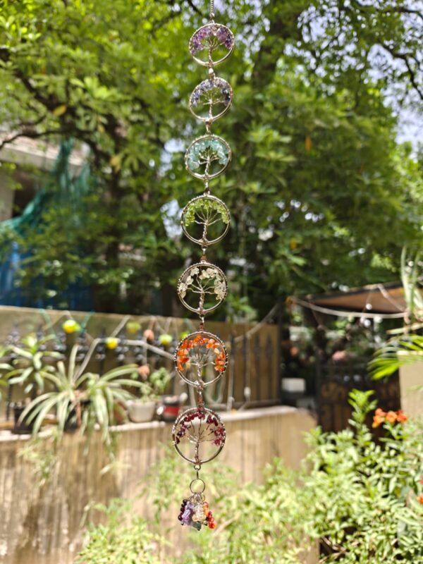Seven Chakra Hanger in White Metal